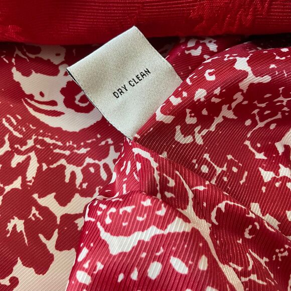 Talbots Red Blazer Jacket Double Breasted Jacquard Lined Women's Size M Career - Picture 13 of 13